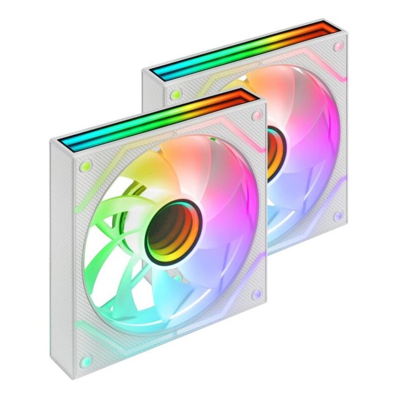 VENTILADOR CAJA MARS GAMING MF3DPROX2RW ARGB 2X 120MM BLANCO