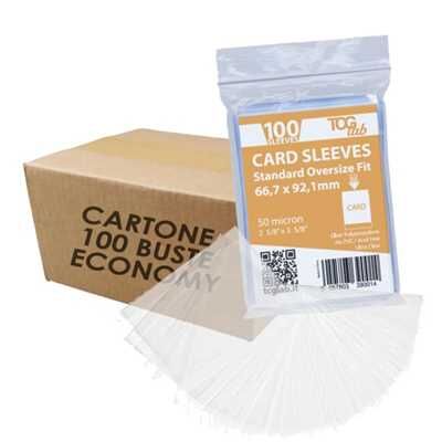 100 Standard Sleeves Economy - Ultra Clear - Oversize 50 micron