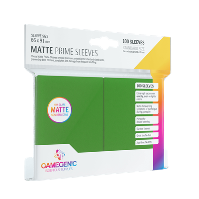 Pack Matte Prime Sleeves Green (100)
