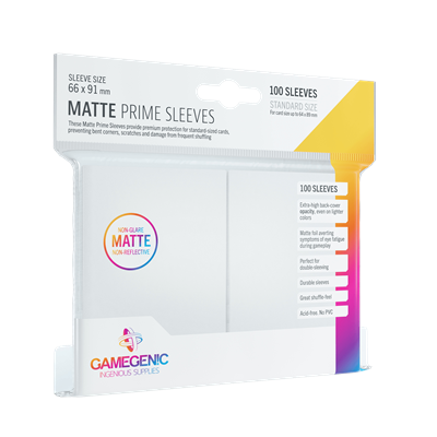 Pack Matte Prime Sleeves White (100)