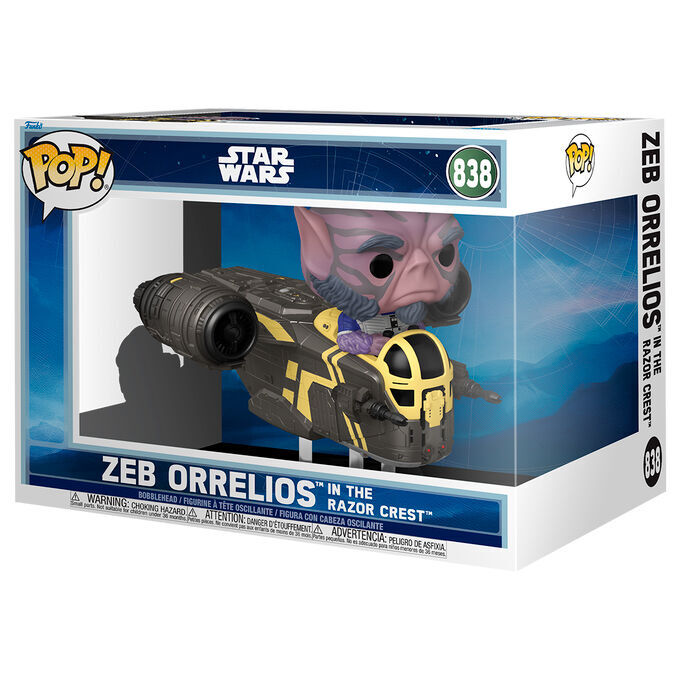 Figura POP Rides Deluxe Star Wars Mandalorian  Grogu Zeb Orrelios in the Razor Crest