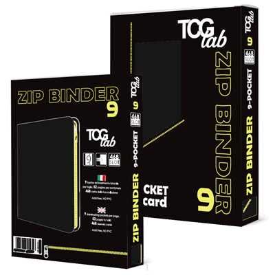 9-Pocket Trading card binder with zipper - 468 blu scuro - zip gialla