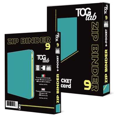 9-Pocket Trading card binder with zipper - 468 celeste - zip gialla
