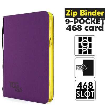 TcgLab 9-Pocket Trading card binder with zipper - 468 Purple - zip gialla