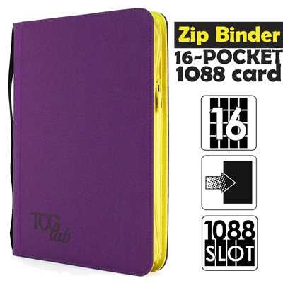 TcgLab Zip Binder - 16 Pocket XXL - 1088 slot - Purle/Purle - Zip Gialla