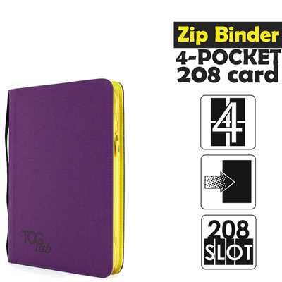 TcgLab 4-Pocket Trading card binder with zipper - 208 Purple - zip Gialla